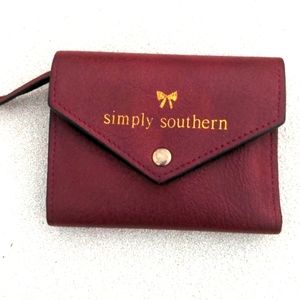 Simply Southern Bordeaux Vegan Leather Trifold Wallet Inside Coin Purse …